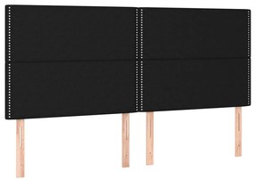 vidaXL Κρεβάτι Boxspring με Στρώμα &amp; LED Μαύρο 160x200 εκ. Υφασμάτινο
