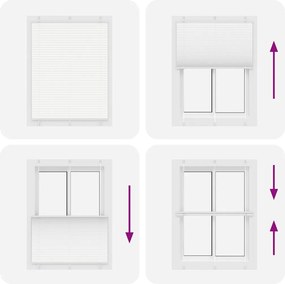 vidaXL Πλισέ περσίδα Λευκό 110x150 cm Πλάτος υφάσματος 109,4 cm