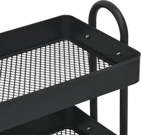 vidaXL Τροχήλατη Βάση 3 Επιπέδων Μαύρο 43 x 34 x 79 εκ. από Ατσάλι