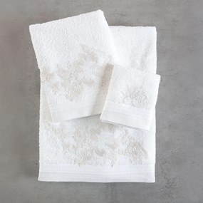 Πετσέτες Electra (Σετ 3τμχ) White Ρυθμός Towels Set 80x150cm 100% Πενιέ Βαμβάκι