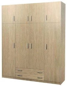 SARFURNITURE Ντουλάπα τετράφυλλη με πατάρι 200x240x60 δρυς SAR-112137