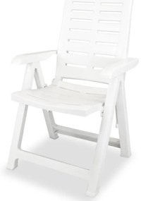 vidaXL Σετ Τραπεζαρίας Εξωτερικού Χώρου 7 Τεμαχίων Λευκό Πλαστικό