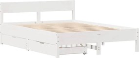vidaXL Σκελετός Κρεβ. Χωρίς Στρώμα Λευκό 120x190 εκ Μασίφ Πεύκο