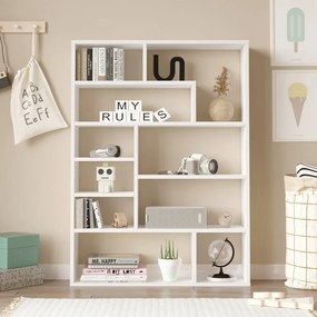 Βιβλιοθήκη Decora pakoworld σε λευκη απόχρωση 90x22x123.6εκ