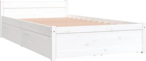 vidaXL Πλαίσιο Κρεβατιού με Συρτάρια Λευκό 90 x 190 εκ Single