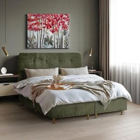 Επενδυμένο Κρεβάτι New Amsterdam Fylliana Λαδί 120x200εκ. 120x208x124 εκ.