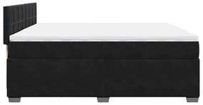 vidaXL Κρεβάτι Boxspring με Στρώμα Μαύρο 200x200 εκ. Βελούδινο