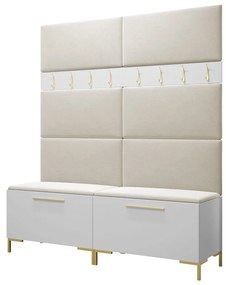 Σετ διαδρόμου Hartford F101, 196x168x46cm, 32 kg, Άσπρο, Ταπισερί, Πλαστικοποιημένη μοριοσανίδα, Εντοιχισμένη, Τοίχου | Epipla1.gr