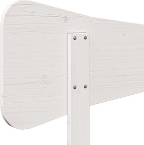 vidaXL Κεφαλάρι Λευκό 135 εκ. από Μασίφ Ξύλο Πεύκου