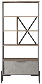 Βιβλιοθήκη 956LCS1417 75,5x44,5x160,8cm Multi-Grey