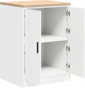 vidaXL ντουλάπι αποθήκευσης γκαράζ Λευκό 60x51x85 εκ μασίφ ξύλο πεύκο