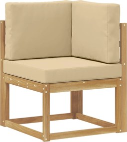 vidaXL Σειρά Καναπέ Εξωτερικού 7 pcs Λευκό και Μπεζ Πολυεστέρας