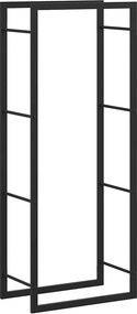 vidaXL Ραφιέρα Καυσόξυλων Ματ Μαύρο 50x28x132 εκ. Ατσάλι