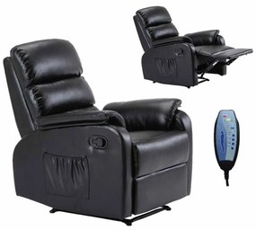 Πολυθρόνα Massage Comfort Relax Pu Ε9733,2 Μαύρο 79x97x101cm Τεχνόδερμα