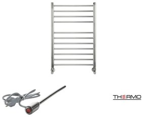 Thermo BELLAVIA Θερμαινόμενη πετσετοκρεμάστρα από ανοξείδωτο χάλυβα με ηλεκτρική λειτουργία, 75x50cm Inox Brushed