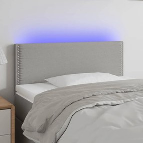 Κεφαλάρι Κρεβατιού LED Ανοιχτό Γκρι 100x5x78/88 εκ. Υφασμάτινο 3121462