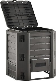 vidaXL Κάδος Κομποστοποίησης Μαύρος 380 Λίτρων