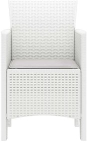 vidaXL Καρέκλα Κήπου 4 pcs Λευκό 53 x 49 x 85 εκ. PP