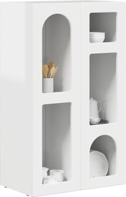 vidaXL Πλαϊνό γραφείο Υψηλής γυαλάδας λευκό 59 x 35 x 100,5 εκ