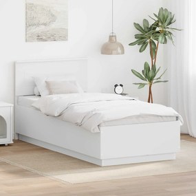 vidaXL Σκελετός Κρεβατιού Λευκό 100 x 200 cm Επεξεργασμένο Ξύλο