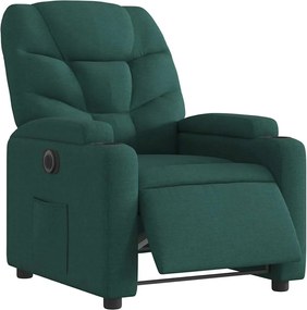 vidaXL Πολυθρόνα Ανακλινόμενη Ηλεκτρική Πράσινο Υφασμάτινη
