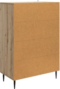 vidaXL Πλαϊνό γραφείο Artisan Δρυς 66 x 34,5 x 95 εκ.