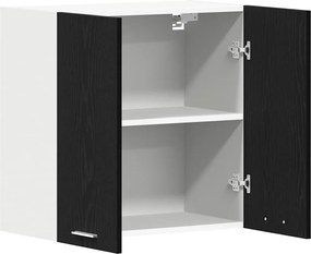 vidaXL Κρεμαστό ντουλάπι με ράφι Lyon Μαύρη Οξυά 60 x 31 x 60 εκ.