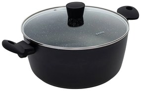 Estia 01-6143 Magma Κατσαρόλα 6,8lt Με Γυάλινο Καπάκι Φ28cm, Μαύρη