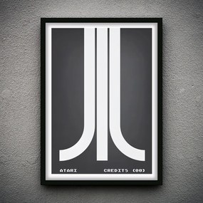 Πόστερ &amp; Κάδρο Atari Logo GM2309 30x40cm Μαύρο Ξύλινο Κάδρο (με πόστερ)