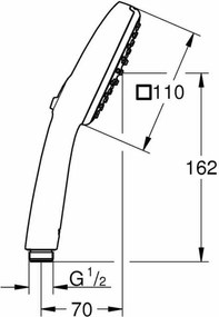 Kεφαλή για Nτους Grohe Μαύρο Ματ μαύρο Σιλικόνη
