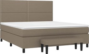 vidaXL Κρεβάτι Boxspring με Στρώμα Taupe 180x200 εκ. Υφασμάτινο