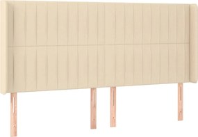 vidaXL Κρεβάτι Boxspring με Στρώμα &amp; LED Κρεμ 200x200 εκ. Υφασμάτινο