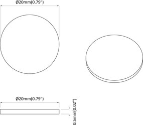 vidaXL Αυτοκόλλητο 2 pcs Λευκό Ø 20 x 0,5 mm Χαρτί