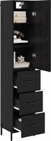 vidaXL Highboard Μαύρη Οξυά 34,5 x 34 x 180 εκ. Επεξεργασμένο ξύλο