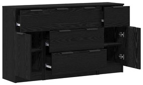 vidaXL Πλαϊνό γραφείο με συρτάρι 3 pcs Μαύρη δρυς 121 x 30 x 70 εκ