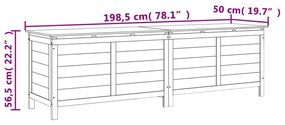 Μπαούλο Αποθήκευσης Κήπου 198,5x50x56,5εκ από Μασίφ Ξύλο Ελάτης - Καφέ