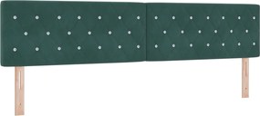 vidaXL Κρεβάτι box spring με στρώμα Σκούρο Πράσινο 200 x 200 cm
