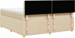 vidaXL Κρεβάτι Boxspring με Στρώμα Κρεμ 180x200 εκ. Υφασμάτινο