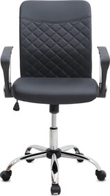 Καρέκλα γραφείου Avelon Megapap από τεχνόδερμα χρώμα μαύρο 60x56x94/103εκ.