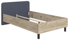 Κρεβάτι Barletta 120 Ημίδιπλο Artisan oak - Γκρί Ύφασμα 120x200 εκ. 131x213.5x85.5 εκ.