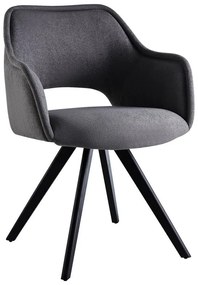 Καρέκλα - Πολυθρόνα Soreyia περιστρεφόμενη ανθρακί ύφασμα-πόδι μαύρο μέταλλο 63x59x83εκ 63x59x83 εκ.