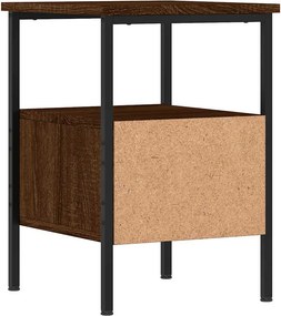 vidaXL Κομοδίνα 2 τεμ. Καφέ Δρυς 34 x 36 x 50 εκ. Επεξεργασμένο Ξύλο