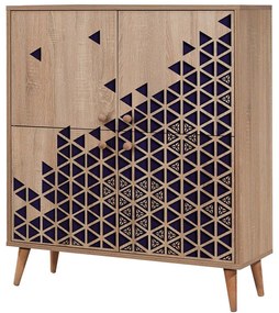 Παπουτσοθήκη - Ντουλάπι Multilux 863SPH3946 95x36x111cm Oak-Blue Μοριοσανίδα,Ξύλο