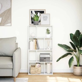 vidaXL Βιβλιοθήκη Λευκή 60x20x120,5 εκ. από Τεχνητό Ξύλο
