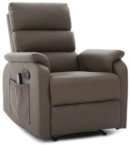 Πολυθρόνα Ανακλινόμενη ArteLibre RIGIL Με Λειτουργία Μασάζ Καφέ PU 75x87x102cm