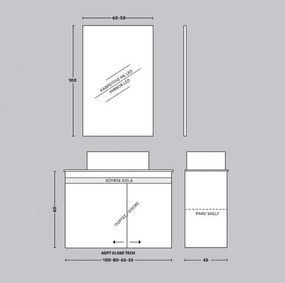 One Project Alpha C 65  MDF - 'Επιπλο Μπάνιου Με Καθρέπτη Led
