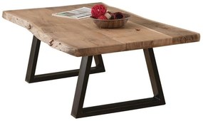 LIZARD Τραπεζάκι Σαλονιού Καθιστικού, Μέταλλο Βαφή Μαύρο, Ξύλο Ακακία Φυσικό