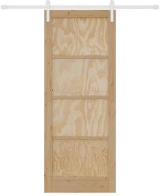 vidaXL Συρόμενη Πόρτα με Σετ Υλικών 83x211 cm Συμπαγές Ξύλο Πεύκου