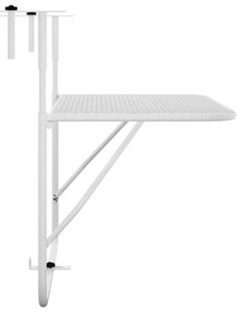vidaXL Τραπέζι Μπαλκονιού Λευκό 60x40 εκ. Ατσάλι