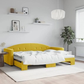 vidaXL Καναπές Κρεβάτι Συρόμενος Κίτρινος 80 x 200 εκ. Βελούδινος